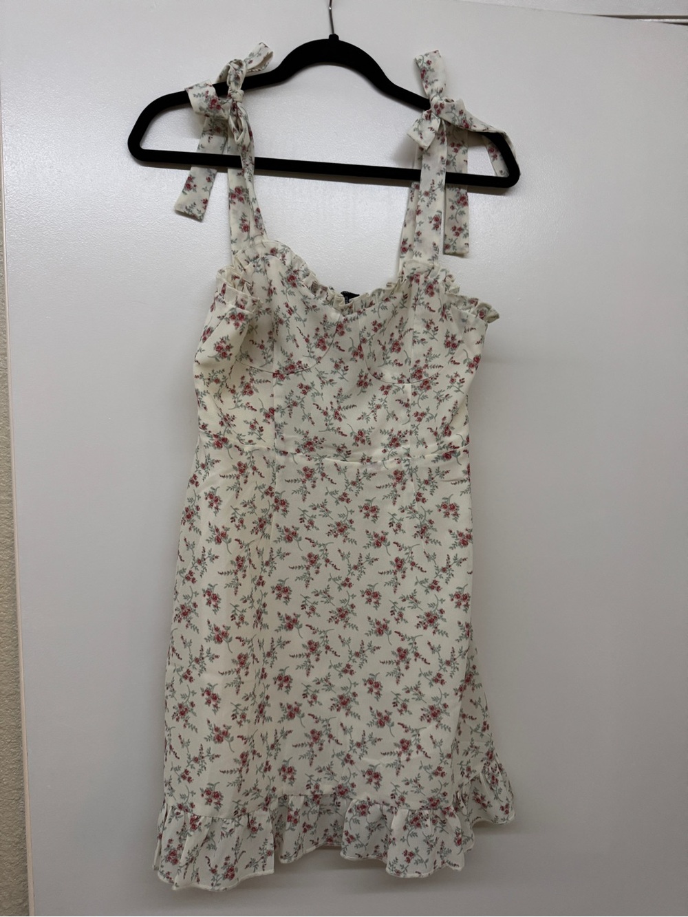 Forever 21 Cream Sundress with Pink Floral Print